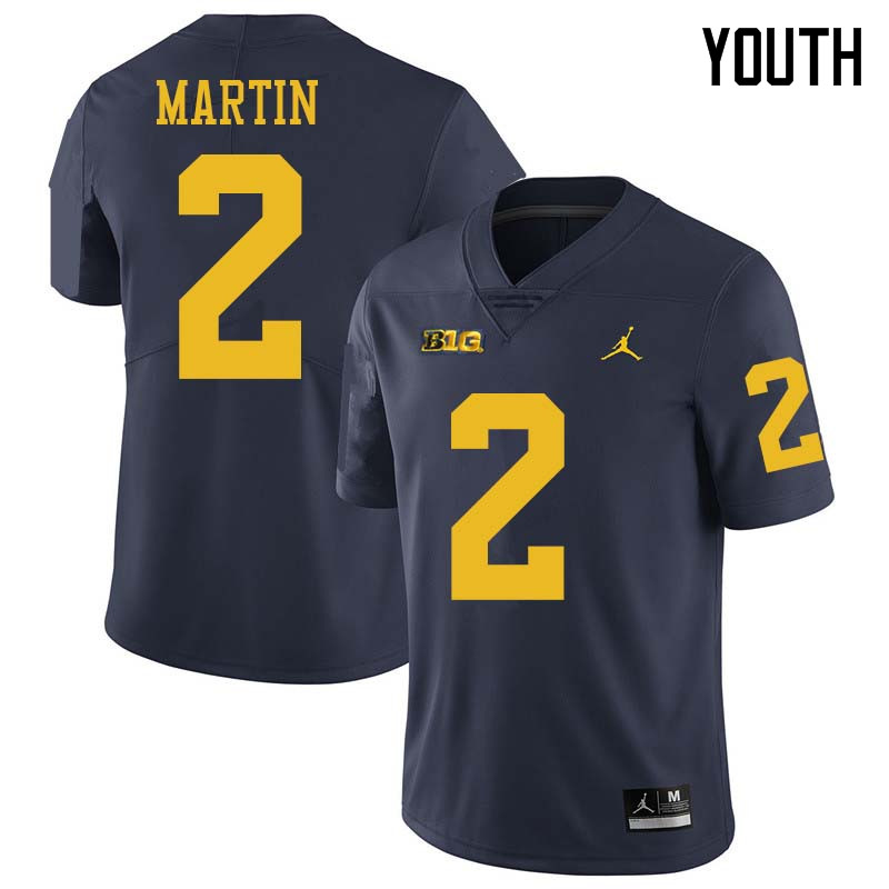 Jordan Brand Youth #2 Oliver Martin Michigan Wolverines College Football Jerseys Sale-Navy